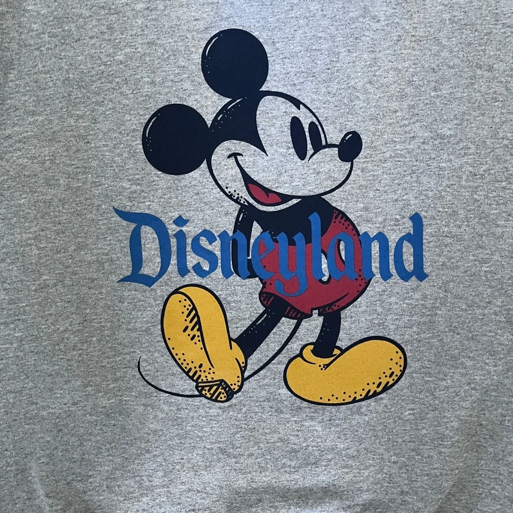 Disneyland Mickey Mouse Crewneck Sweatshirt Gray Size S Minimal Vintage Style - Picture 2 of 5